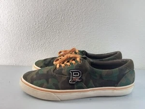 Polo Ralph Lauren Thorton III Men's Suede Shoes Olive Camo Sneakers Size 12 D - Picture 1 of 10