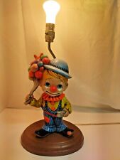 Ceramic Mold Clown w/ Balloons and Harmonica Lamp and Base Hand Painted No Shade