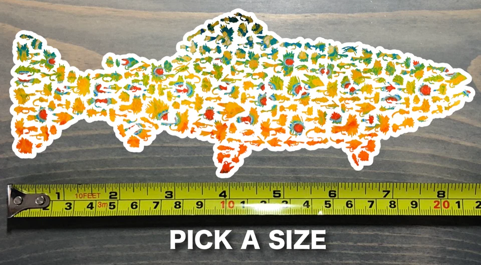 Trout Sticker Fly Fishing Fish Rainbow Brook Brown Lake Sage Fishpond Ross Reels