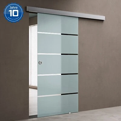 Glasschiebetür komplettset Softclose Zimmertür glas Innentür H:205/215cm ESG 8mm - Bild 1 von 4