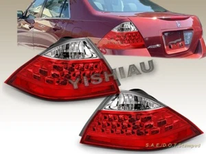 Fit for 2006-2007 HONDA ACCORD 4 DOOR SEDAN EX LX TAIL LIGHTS RED PAIR NEW - Picture 1 of 3