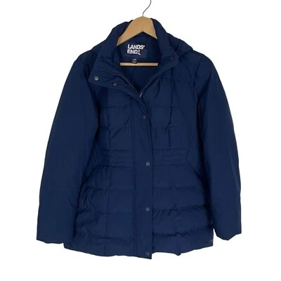 Lands' End Women's Down Winter Quilted Jacket Coat Deep Sea Navy Blue Size Lp - Image 1 of 4