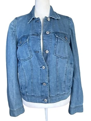 Rails Jacket Size XS Cotton Blend Denim Jean Puff Sleeves Med wash Blue Boho - Image 1 of 4