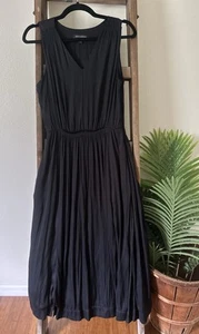 BANANA REPUBLIC Sleeveles Lined Black Maxi Dress Size 8p Boho Bohemian EUC - Picture 1 of 5