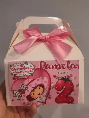 12 Strawberry Shortcakeparty пользу лакомство коробка персонализированный набор из 12 день рождения коробка - Изображение 1 из 2
