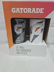 Gatorade GX Squeeze Water Bottles 30 Ounce, White & Gray, 2 Pack - Picture 1 of 4