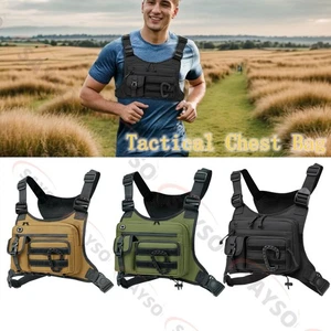 Tactical Running Chest Vest for Hiking, Cycling, Fitness, Motorcycle Riding - Picture 1 of 10