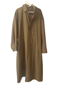 Sanyo Carol Cohen Mens Long Trench Coat Made In USA Khanki Size 40L - Picture 1 of 8