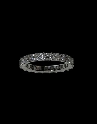 Adina Eden 3.07 CTTW 14K WG Lab Grown Diamond Princess Cut Eternity Ring SZ 7 - Image 1 of 4