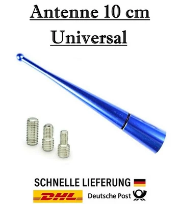 Universal 10cm Dark Blue Rod Car Antenna AM FM GPS - 3 Adapters for Daihatsu - Image 1 of 3