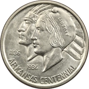 1936-S Arkansas Classic Commemorative Half Dollar 50C, Uncirculated BU - Picture 1 of 2