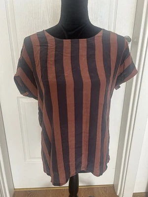 Marimekko Stripe Blouse Shirt 100 % Silk S/M size - Image 1 of 4