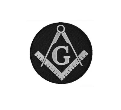 MASON SYMBOL Blanco y Negro 3" Hierro en Parche (3847) Chaleco Motociclista (OO) Foto 1 de 2