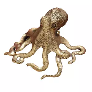 Estatuilla de sepia pulpo de latón 2 piezas regalo escritorio escultura té mascotas adornos - Imagen 1 de 11