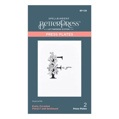 Spellbinders Floral F and Sentiment Press Plate from the Every Occasion Floral A - Image 1 of 4