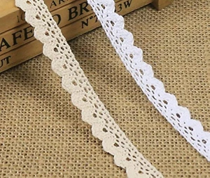 10 Yards 1/2 Inch Wide Cotton Lace Trim DIY Craft Delicate Ribbon Scallop Edge f - Picture 1 of 5