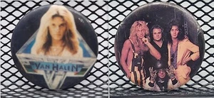 Bottoni foto Van Halen Early David Lee Roth & Band (2) spille vintage PP - Foto 1 di 2