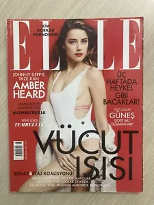 Elle Turkey August 2015 Amber Heard cover / Fast Shipping Worldwide - Picture 1 of 6