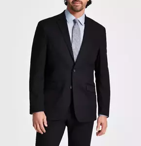 Kenneth Cole Reaction Mens Slim fit 2 pc Suit 40R/33Wx32L Black Solid E02173 - Picture 1 of 17
