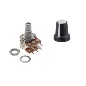 POTENCIOMETRO LINEAL DOBLE B100K OHM 0,5W 15MM 6 PIN + PERILLA Knob BLANCO - Imagen 1 de 4