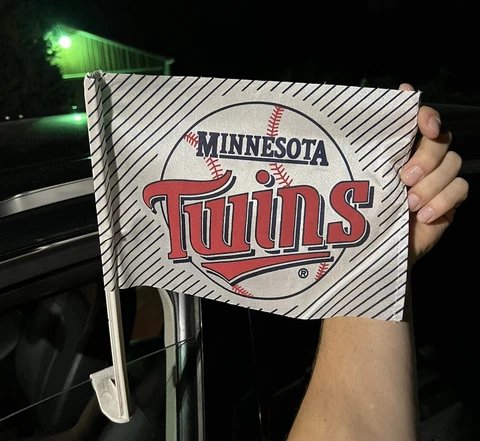 Minnesota Twins Car Flag *Pack Of 2 * Double Window Deal Rae Vintage MLB FAN Cover
