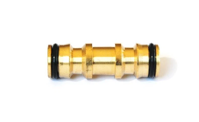 Acoplador de acoplamiento bidireccional de latón de 12 mm para manguera de jardín de agua conector a presión Foto 1 de 1