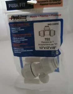 Mueller ProLIne 642-330HC Push to Connect Reducing Tee (1/2" x 1/2" x 1/8") - Picture 1 of 4