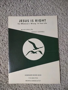 Jesus Is Right Sheet Music 1978 Vintage Religious Christian VTG - Picture 1 of 4