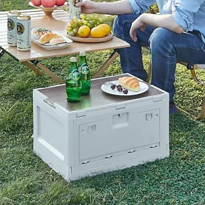 Klappbare Campingaufbewahrung mit Tischplatte Auto Home Organizer Box Behälter zusammenklappbar - Bild 1 von 13