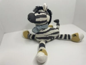 Elegant Baby Knitted Plush Rattle Zebra Animal 10" - Picture 1 of 3