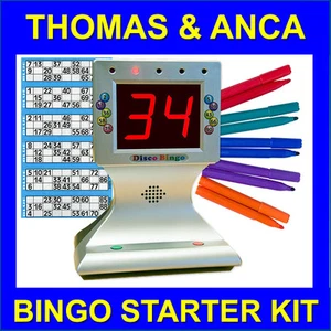 Kit de inicio de bingo con discoteca máquina de bingo boletos y fieltros fiesta de bingo familiar - Imagen 1 de 8