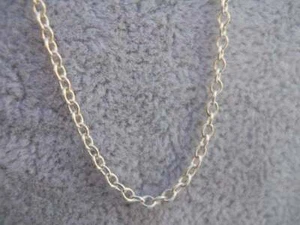Sterling O Link 925 Rolo Chain 16'L Pendant Necklace Crafted Solid Silver Vtg - Picture 1 of 5