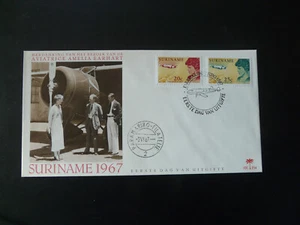 FDC Suriname 1967 aviation Amelia Earhart female aircraft pilot - Picture 1 of 1