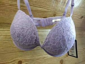 TrueByRue21 Sexy Purple Underwire Lace Bra 36D NWT Extreme Push Up Plunge - Picture 1 of 8