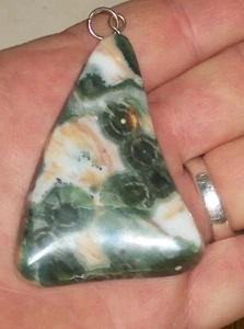 BOB HICKS OLD STOCK ORBICULAR INTERTIDAL OCEAN JASPER PENDANT LAPIDARY JEWELRY - Picture 1 of 3