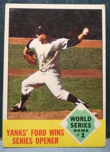 1963 Topps #142 World Series Spiel 1 (Ford) New York Yankees kostenloser Versand - Bild 1 von 2