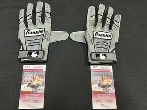 JAZZ CHISHOLM JR MIAMI MARLINS AUTOGRAPHED FRANKLIN BATTING GLOVES JSA COA - Picture 1 of 7