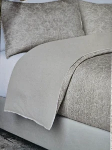 The Threadery Linen Erased Jacquard 3-Piece King Duvet Cover Set in Natural NWT - Picture 1 of 5