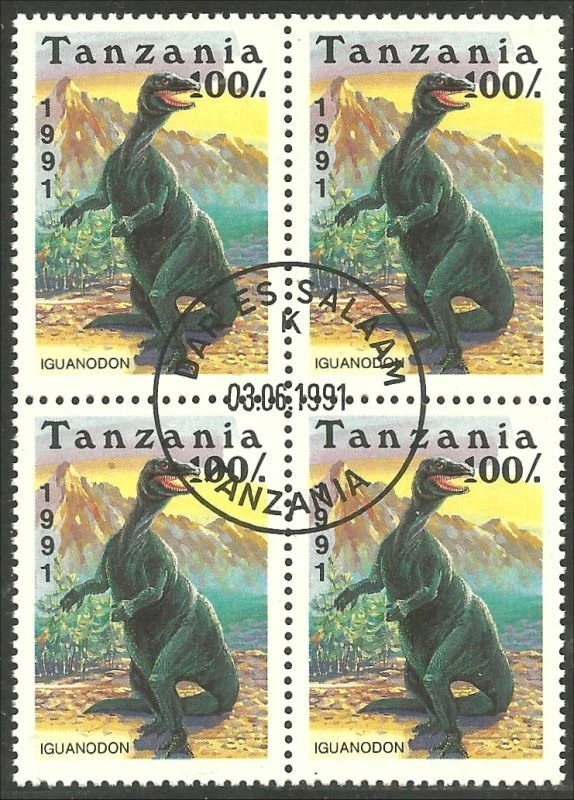 an81 坦桑尼亚4张恐龙邮票史前伊瓜诺顿 — 第 1/1 张图片