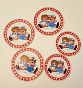 Kinder Raggedy Ann und Andy 5er Set Metallteller - Bild 1 von 5