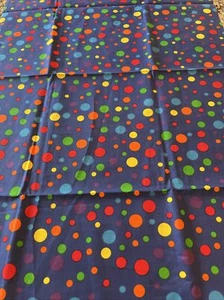 Multicolor Polka Dots on Blue Lightweight Cotton 2 Yard 44” Wide - Picture 1 of 4