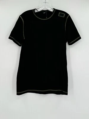 Dolce Gabbana Black Stretch Contrast Stitch Top Short Sleeve Sz 38/52 US 2 - Image 1 of 4