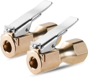 CZC AUTO Schwerlast Messing Luftfutter, geschlossener Durchfluss gerades Reifenfutter mit Clip, - Bild 1 von 3