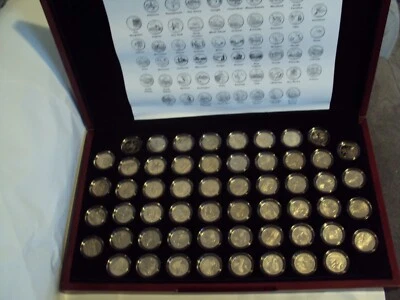 1999 s -2009   clad proof state  quarter and dc territory coin set in cherry box - Image 1 of 4