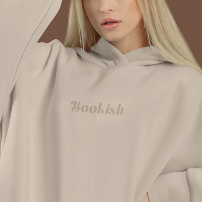 Suéter con capucha bordado Bookish - acogedor podcast nerdy booktrovert Foto 1 de 4