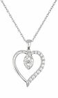 Sterling Silver Cubic Zirconia Rope Chain Pendant Necklace 18
