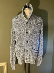 Faherty Marled Cotton Cashmere Cardigan Mens Size XL Shawl Collar Gray NWT - Picture 1 of 17