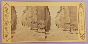 RARE 1860s Egypt Sebah Great Hypostyle Hall Temple Karnak Luxor Stereoview Photo - Picture 1 of 2