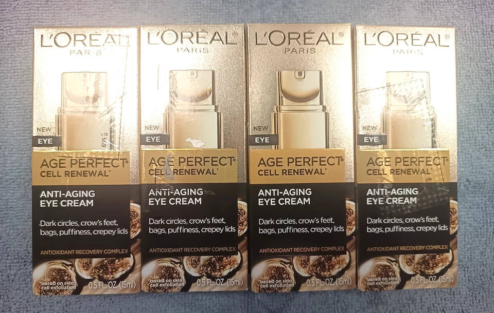 LOT OF 4 L'Oréal Age Perfect Cell Renewal Anti-Aging Eye Cream 0.5 oz EACH NEW - Image 1 of 1