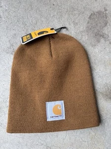 Carhartt Unisex Knit Cuffed Beanie Classic Hat Cap (Brown) New WiTh Tag - Picture 1 of 5